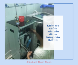 Kỹ thuật viên xác định vấn đề hư hỏng của máy lọc nước